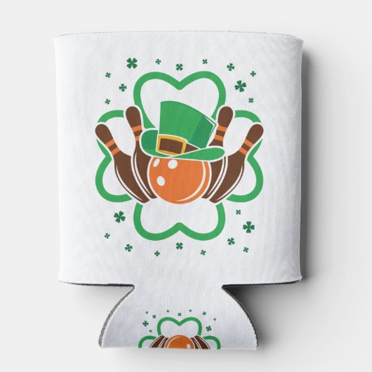 Kleeblatt Bowling Bowler St. Patricks Day Dosenkühler (Rückseite)
