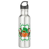 Kleeblatt Bowling Bowler St. Patricks Day Edelstahlflasche (Vorderseite)
