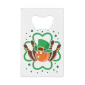 Kleeblatt Bowling Bowler St. Patricks Day Geldbeutel Flaschenöffner (Vorderseite)