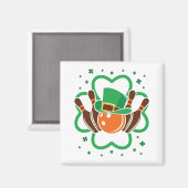 Kleeblatt Bowling Bowler St. Patricks Day Magnet (Vorderseite/Rückseite)