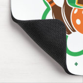 Kleeblatt Bowling Bowler St. Patricks Day Mousepad (Ecke)