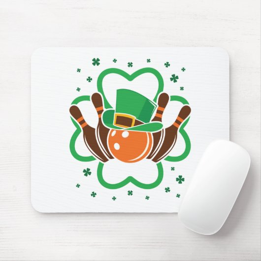Kleeblatt Bowling Bowler St. Patricks Day Mousepad (Mit Mouse)