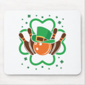 Kleeblatt Bowling Bowler St. Patricks Day Mousepad (Vorne)