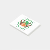 Kleeblatt Bowling Bowler St. Patricks Day Post-it Klebezettel (angewinkelt)
