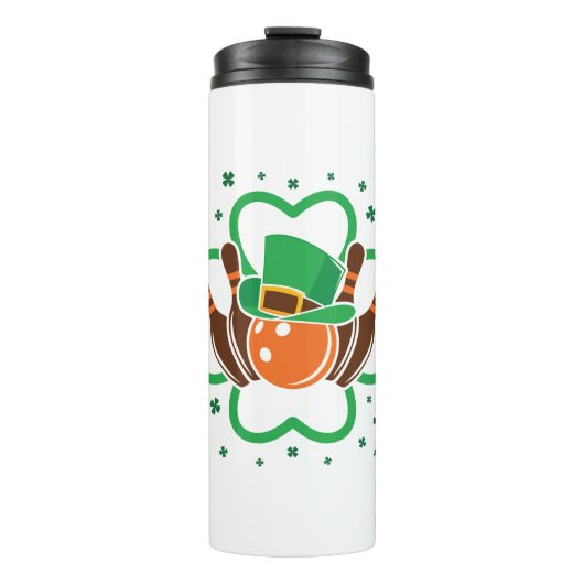Kleeblatt Bowling Bowler St. Patricks Day Thermosbecher (Vorderseite)