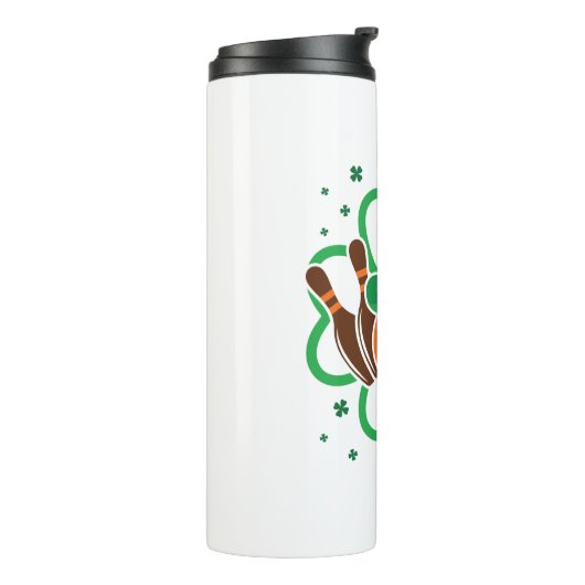 Kleeblatt Bowling Bowler St. Patricks Day Thermosbecher (Nach links gedreht)