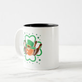 Kleeblatt Bowling Bowler St. Patricks Day Zweifarbige Tasse (Vorderseite Links)