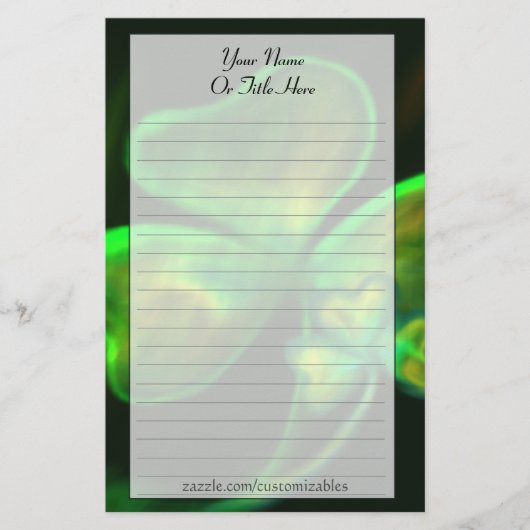 Kleeblatt-Briefpapier Briefpapier (Vorderseite)