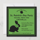 Kleeblatt Bunny St. Patrick's Day Einladung (Vorderseite)