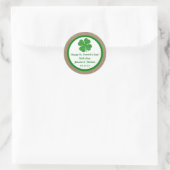 Kleeblatt & Burlap St. Patrick's Day Runder Aufkleber (Tasche)