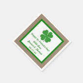 Kleeblatt & Burlap St. Patrick's Day Serviette (Ecke)