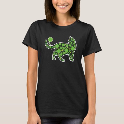 Kleeblatt C Cat St Patricks Day for Feline Whisper T-Shirt (Vorderseite)