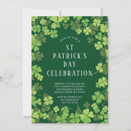 Kleeblatt Celebration St. Patrick's Day Einladung (Vorderseite)