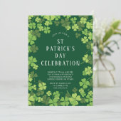 Kleeblatt Celebration St. Patrick's Day Einladung (Stehend Vorderseite)