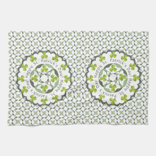 Kleeblatt Celtic Inspiriert Pattern St. Patrick's  Handtuch (Horizontal)