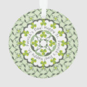 Kleeblatt Celtic Inspiriert Pattern St. Patrick's Ornament (Rückseite)