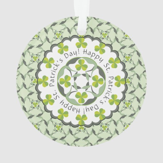 Kleeblatt Celtic Inspiriert Pattern St. Patrick's Ornament (Rückseite)