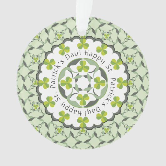 Kleeblatt Celtic Inspiriert Pattern St. Patrick's Ornament (Vorderseite)