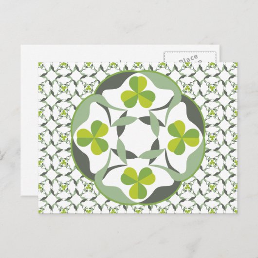 Kleeblatt Celtic Inspiriert Pattern St. Patrick's Postkarte (Vorne/Hinten)