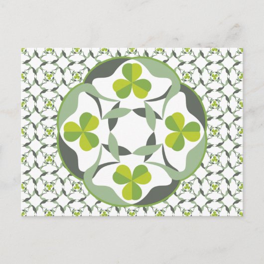 Kleeblatt Celtic Inspiriert Pattern St. Patrick's Postkarte (Vorderseite)