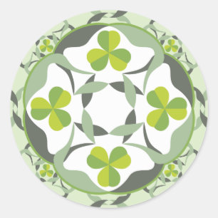 Kleeblatt Celtic Inspiriert Pattern St. Patrick's  Runder Aufkleber