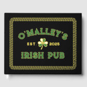 Kleeblatt Celtic Knot Border Irish Pub Gold Gästebuch (Vorderseite)