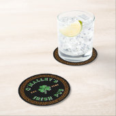 Kleeblatt Celtic Knot Border Irish Pub Runder Pappuntersetzer (Vor Ort)