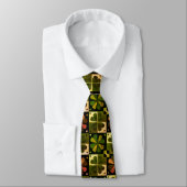 Kleeblatt Checkerboard Muster Neck Tie Krawatte (Gebunden)