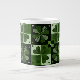 Kleeblatt-Checkerboard-Muster-Tasse Jumbo-Tasse