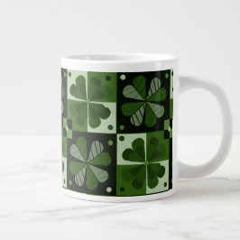 Kleeblatt-Checkerboard-Muster-Tasse Jumbo-Tasse