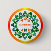 Kleeblatt Circle Custom Text Classic Round Aufkleb Button (Vorderseite)