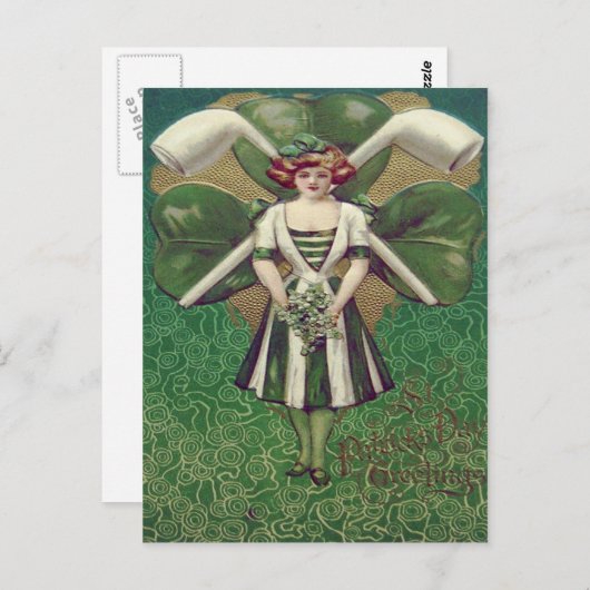 Kleeblatt Clay Pipe Postkarte (Vorne/Hinten)