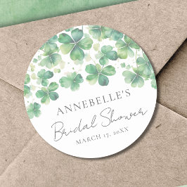 Kleeblatt Clocky Lucky in der Liebe Brautparty Runder Aufkleber