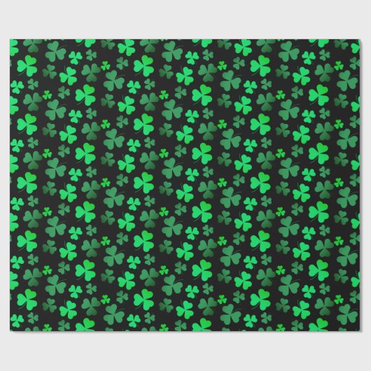Kleeblatt Closed Green Black 3 Leaf St Patricks Da Geschenkpapier (Flach)