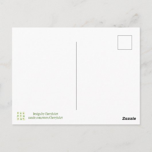 Kleeblatt Closed Patchwork Wasserfarben Postkarten (Rückseite)