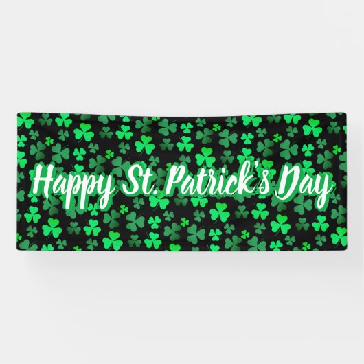 Kleeblatt Clover Custom Text St Patrick's Day Part Banner (Horizontal)