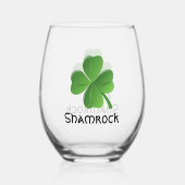 Kleeblatt Clover Design Edelstahlglas Weinglas Ohne Stiel (Rückseite)