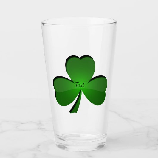 Kleeblatt Clover Design Trinkglas Glas (Vorderseite)