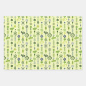 Kleeblatt Clover Floral Minimalistisch grün Geschenkpapier Set (Vorderseite 3)