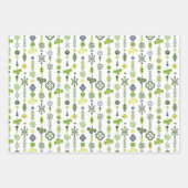 Kleeblatt Clover Floral Minimalistisch grün Geschenkpapier Set (Vorderseite 2)