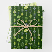 Kleeblatt Clover Floral Minimalistisch grün Geschenkpapier Set (Beispiel)