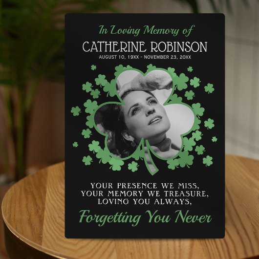 Kleeblatt Clover Foto Memorial Fotoplatte