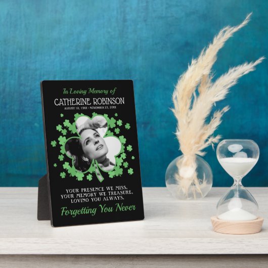 Kleeblatt Clover Foto Memorial Fotoplatte (Seite)