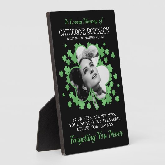 Kleeblatt Clover Foto Memorial Fotoplatte (Seite)