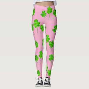 Kleeblatt Clover Green Black St. Patrick's Day Leggings