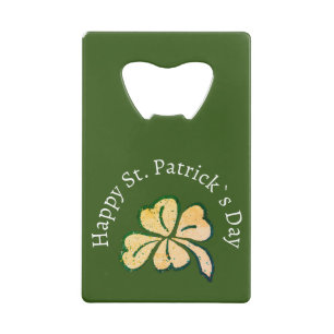 Kleeblatt Clover Green Happy St Patrick`s Day Geldbeutel Flaschenöffner