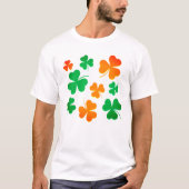 Kleeblatt Clover Green Orange Irish St Patricks Da T-Shirt (Vorderseite)