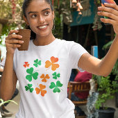 Kleeblatt Clover Green Orange Irish St Patricks Da T-Shirt