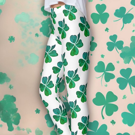 Kleeblatt Clover Green Pattern St. Patrick`s Day Leggings