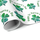 Kleeblatt Clover Green St. Patrick`s Day Geschenkpapier (Rolleneckpunkt)